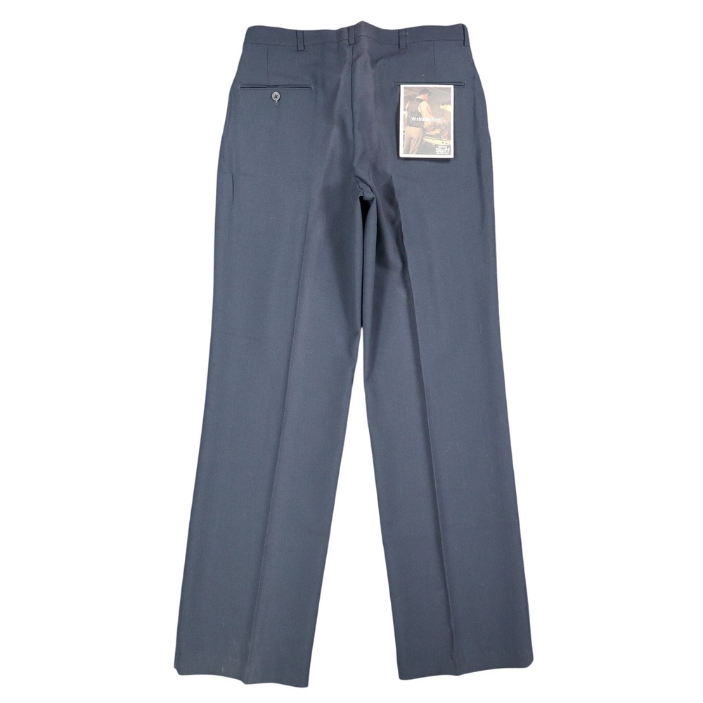Haggar Stuff Pleated Dress Pants Mens 33x32 Vintage 90s Navy Wool Blend NWT